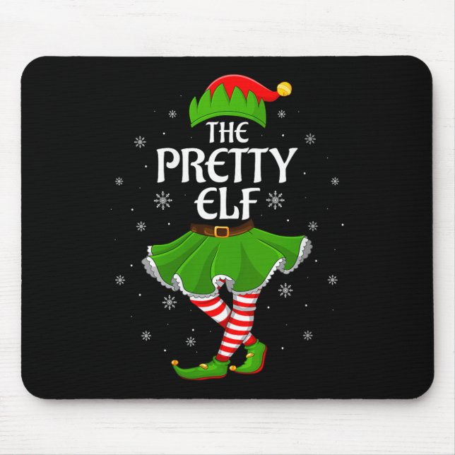 Womens Pretty Elf Christmas Family Girls Women Elf Mouse Pad (Front)