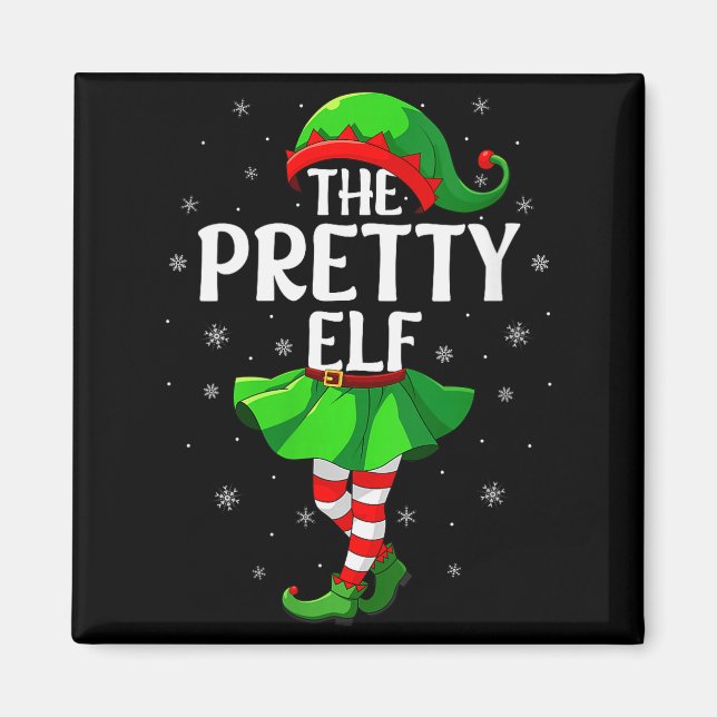Womens Pretty Elf Christmas Girls Women Elf Squad  Magnet (Front)