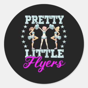 Womens Pretty Little Flyers For A Cheerleader Classic Round Sticker