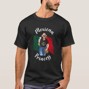 Womens Pretty Mexican Princess Mexico Flag Patriot T-Shirt