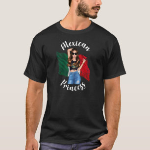 Womens Pretty Mexican Princess Mexico Flag Patriot T-Shirt
