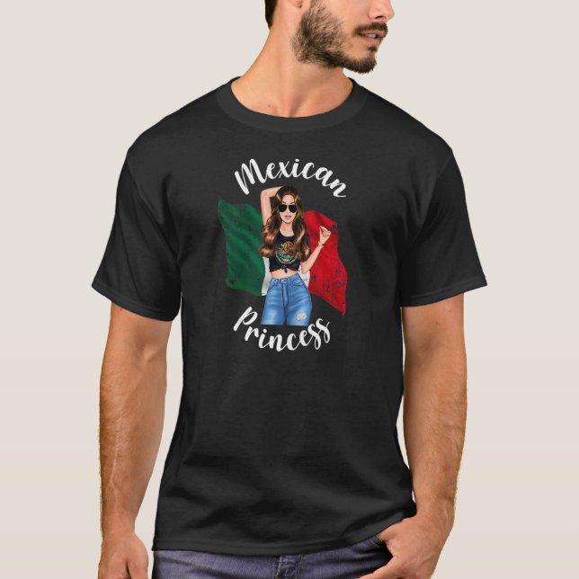 Womens Pretty Mexican Princess Mexico Flag Patriot T-Shirt (Front)