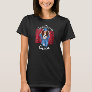 Womens Pretty Peruvian Sagittarius Queen Birthday T-Shirt