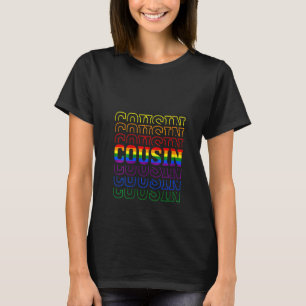 Womens Pride Cousin Proud Gay Lesbian LGBT flag F T-Shirt