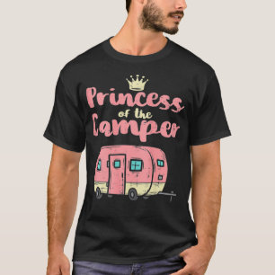 Womens Princess Of Camper Cute Camping Van Trailer T-Shirt