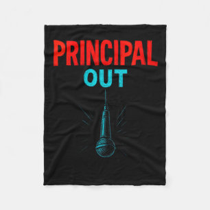 Women's Principal Out - Retirement Mic Drop Vintag Fleece Blanket
