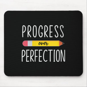 Womens Progress Over Perfection Motivational Back Mouse Pad