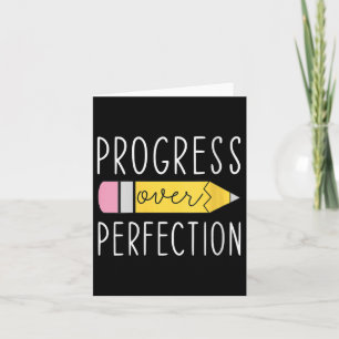 Womens Progress Over Perfection Motivational Teach Card