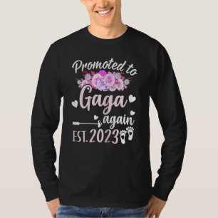 Womens Promoted To Gaga Again 2023 Floral Mother's T-Shirt
