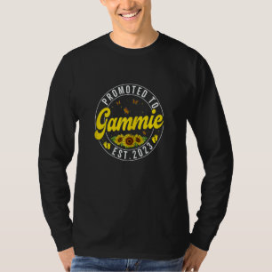 Womens Promoted To Gammie 2023 Sunflower Pregnancy T-Shirt
