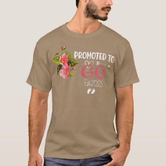 Womens Promoted to GG Est 2023 Women Floral First  T-Shirt