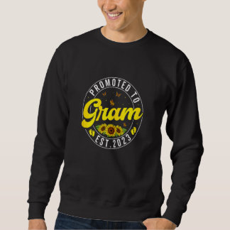 Womens Promoted To Gram 2023 Sunflower Pregnancy A Sweatshirt
