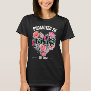 Womens Promoted to Grandma 2024 First Time Nana Fl T-Shirt