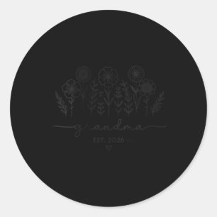 Womens Promoted To Grandma 2026 New Grandma Est 20 Classic Round Sticker