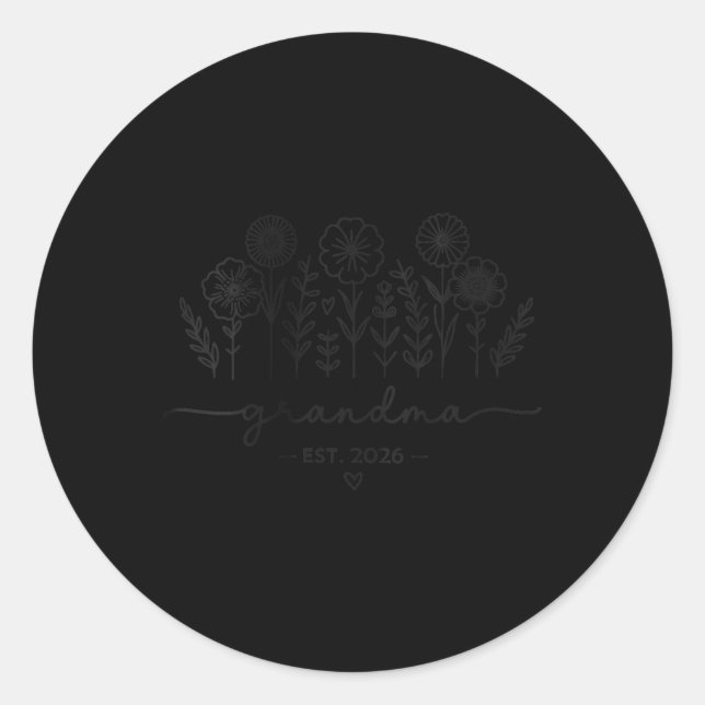 Womens Promoted To Grandma 2026 New Grandma Est 20 Classic Round Sticker (Front)