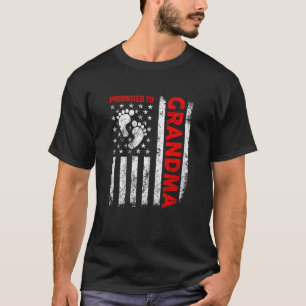 Womens Promoted To Grandma USA Flag Mother s Day F T-Shirt