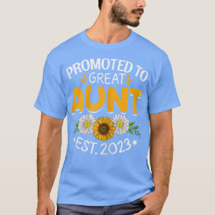 Womens Promoted To Great Aunt Est 2023 Pregnancy A T-Shirt