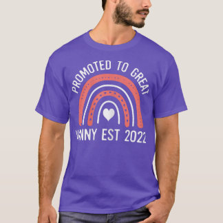 Womens Promoted To Great Nanny Est2022First Time S T-Shirt