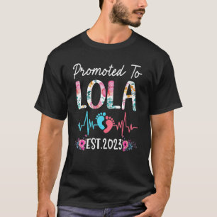 Womens Promoted to Lola 2023 Floral Pregnancy Anno T-Shirt