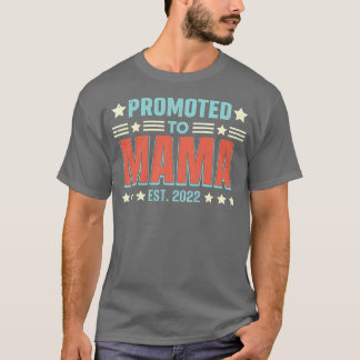 Womens Promoted To Mama Grandma Pregnancy Reveal R T-Shirt