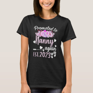 Womens Promoted To Nanny Again 2023 Floral Mother' T-Shirt