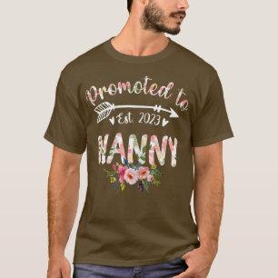 Womens Promoted to Nanny Est 2023 Women Floral Fir T-Shirt