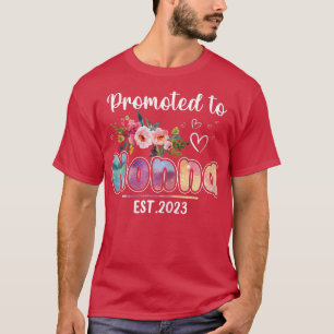 Womens Promoted to Nonna Est 2023 Women Floral Fir T-Shirt