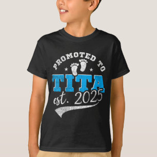 Womens Promoted To Tita 2025 New Filino Aunt Vinta T-Shirt