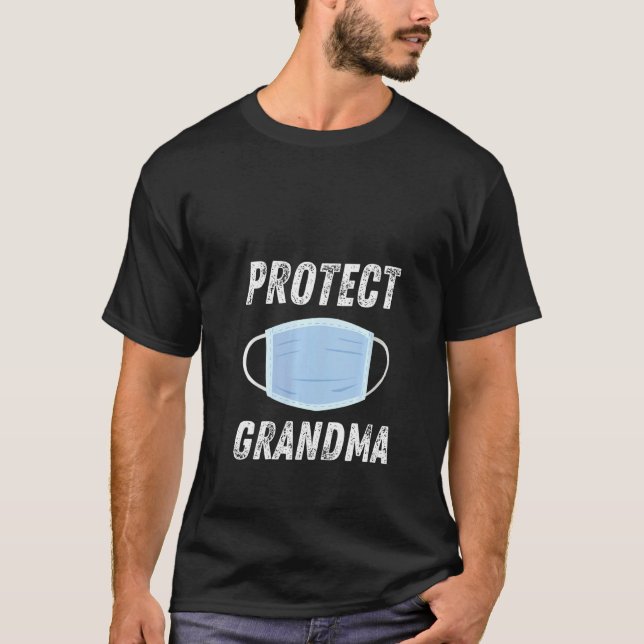Womens Protect Grandma  Face Mask Social Distancin T-Shirt (Front)