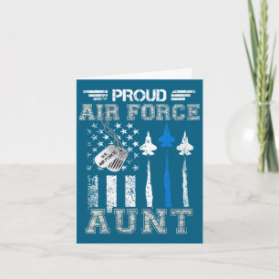 Womens proud air force aunt air force graduation card