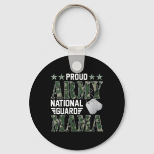 Womens Proud Army National Guard Mama Military Fam Key Ring