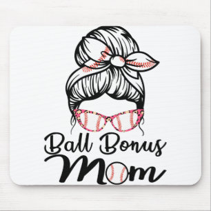 Womens Proud Baseball Softball Bonus Mum Mouse Pad