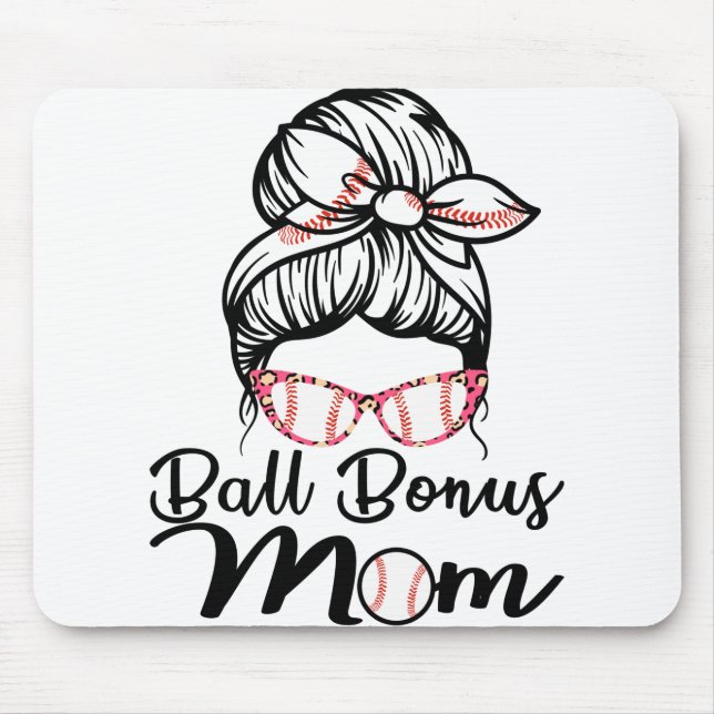 Womens Proud Baseball Softball Bonus Mum Mouse Pad (Front)