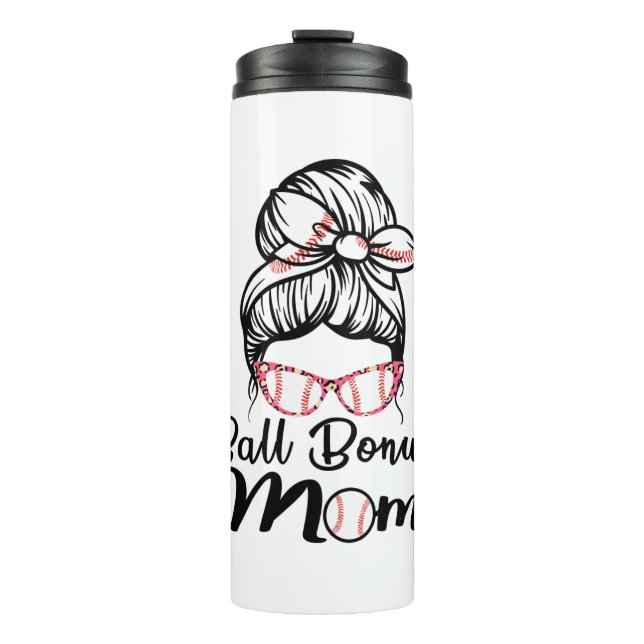 Womens Proud Baseball Softball Bonus Mum Thermal Tumbler (Front)