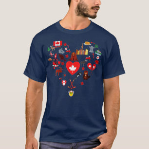 Womens Proud Canadian Symbols Made In Canada Maple T-Shirt