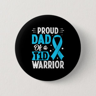 Womens Proud Dad T1d Warrior V-neck 6 Cm Round Badge