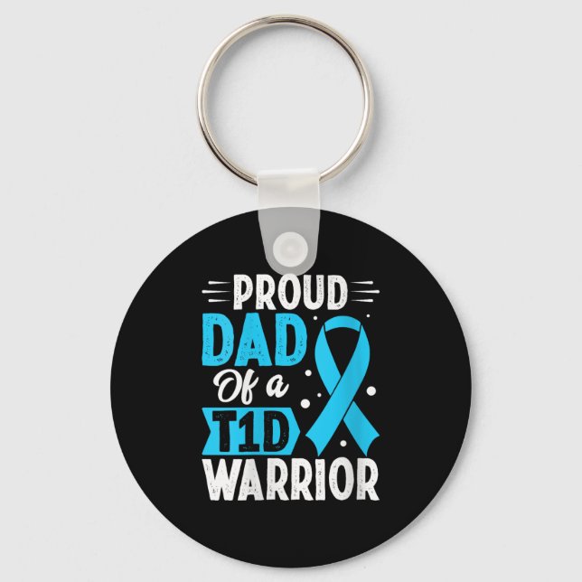 Womens Proud Dad T1d Warrior V-neck  Key Ring (Front)