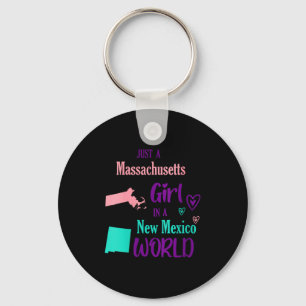 Womens Proud Girl Just A Machusetts Girl In A New Key Ring