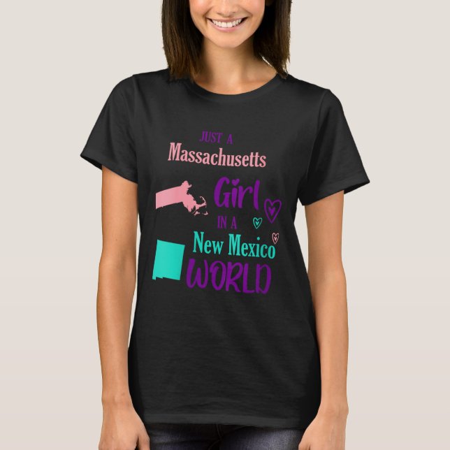 Womens Proud Girl Just A Machusetts Girl In A New  T-Shirt (Front)