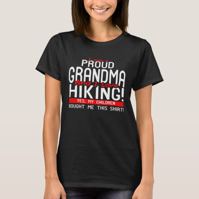 Womens Proud Grandma Loves Hiking Walking Sticks M T-Shirt (Front)