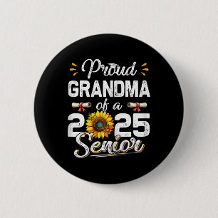 Womens Proud Grandma Of A Cl Of 2025 Senior Retro  6 Cm Round Badge