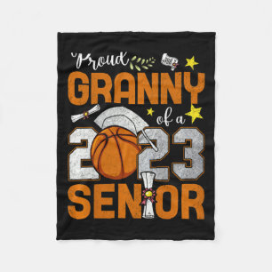 Womens proud granny of a 2023 senior basketball gr fleece blanket