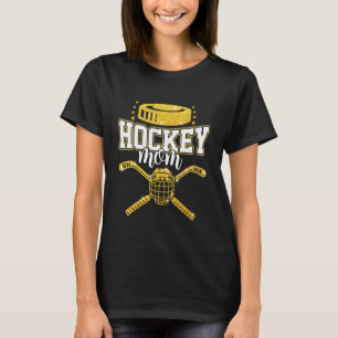 Womens Proud Hockey Mum Distressed Ice Hockey T-Shirt