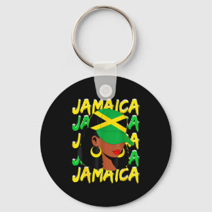 Womens Proud Jamaican Afro Black Woman Jamaica Fla Key Ring