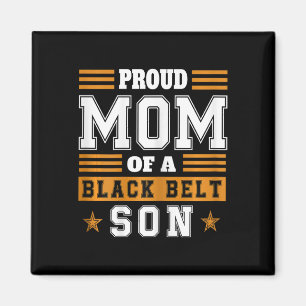 Womens Proud Karate Mum Black Belt Son Martial Art Magnet
