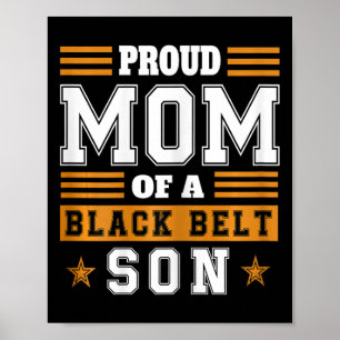 Womens Proud Karate Mum Black Belt Son Martial Art Poster