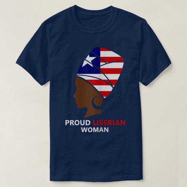 Womens Proud Liberian Woman Liberia Flag T-Shirt (Design Front)