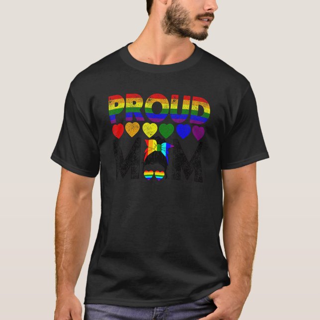 Womens Proud Mom Lgbt T-Shirt (Front)