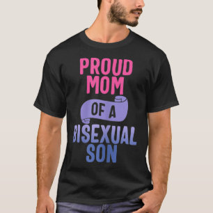 Womens Proud Mom Of A Bisexual SON LGBTQ Bi Pride T-Shirt