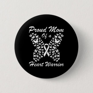 Womens Proud Mum Of A Heart Warrior Heart Disease  6 Cm Round Badge